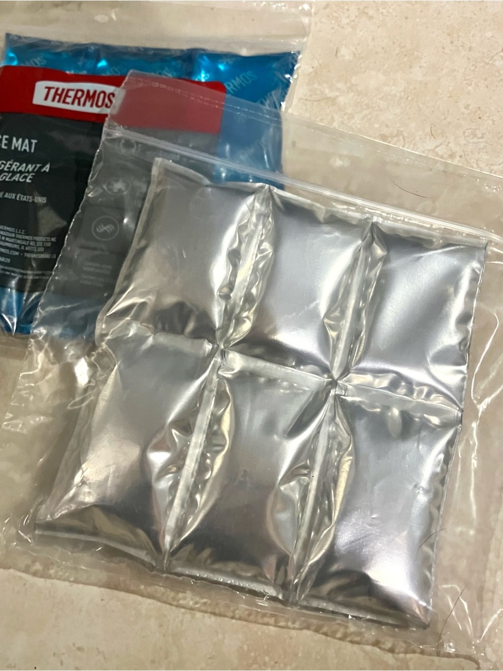 Thermos 6 Cube Reusable Ice Mat Pack Cooling Pack Insert set of 2